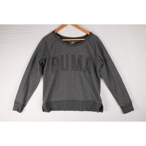 Puma Gray Dry Cell Medium Crew Neck Sweatshirt Slit on Bottom Hem Walking Comfy